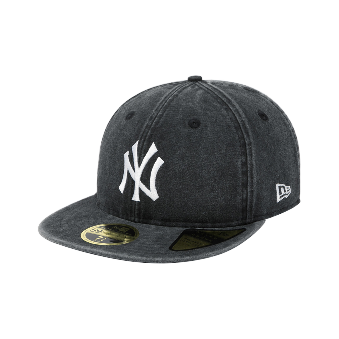 뉴에라 MLB 뉴욕 양키스 피그먼트 애시드 워싱 레트로 크라운 피티드캡 블랙(New Era MLB New York Yankees Pigment Acid Wash Retro Crown Fitted Cap Black)
