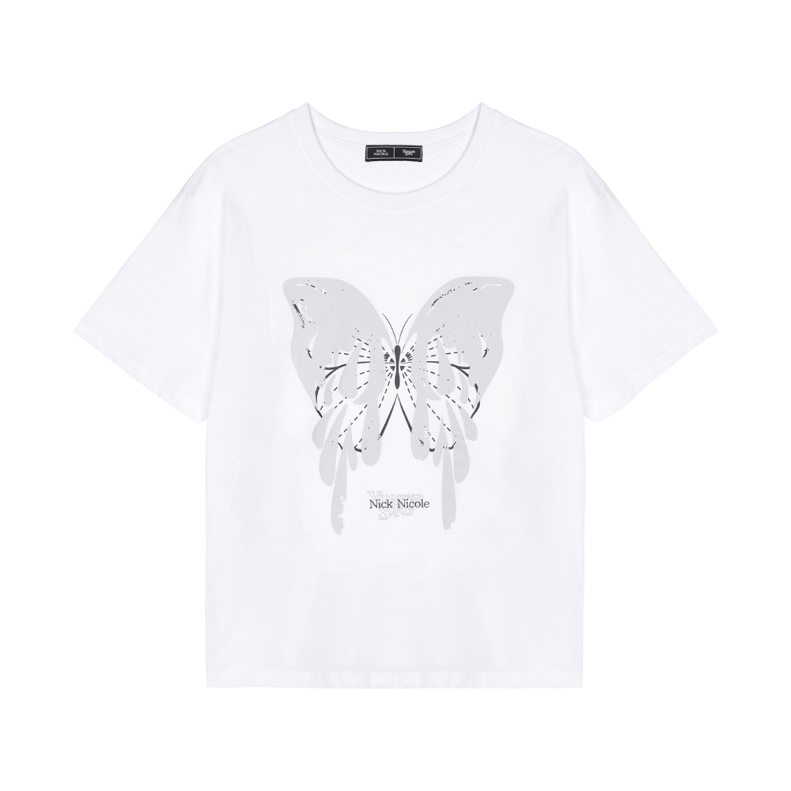 닉앤니콜 영거송 멜팅 버터플라이 탑 화이트 실버(NICK&NICOLE × YOUNGER SONG Melting Butterfly Top White Silver)