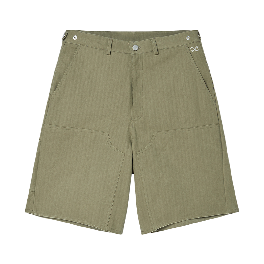 엔 아카이브 헤링본 텍스처 컷팅 디테일 카펜터 팬츠 카키(N ARCHIVE Herringbone Texture Cutting Detail Carpenter Pants Khaki)