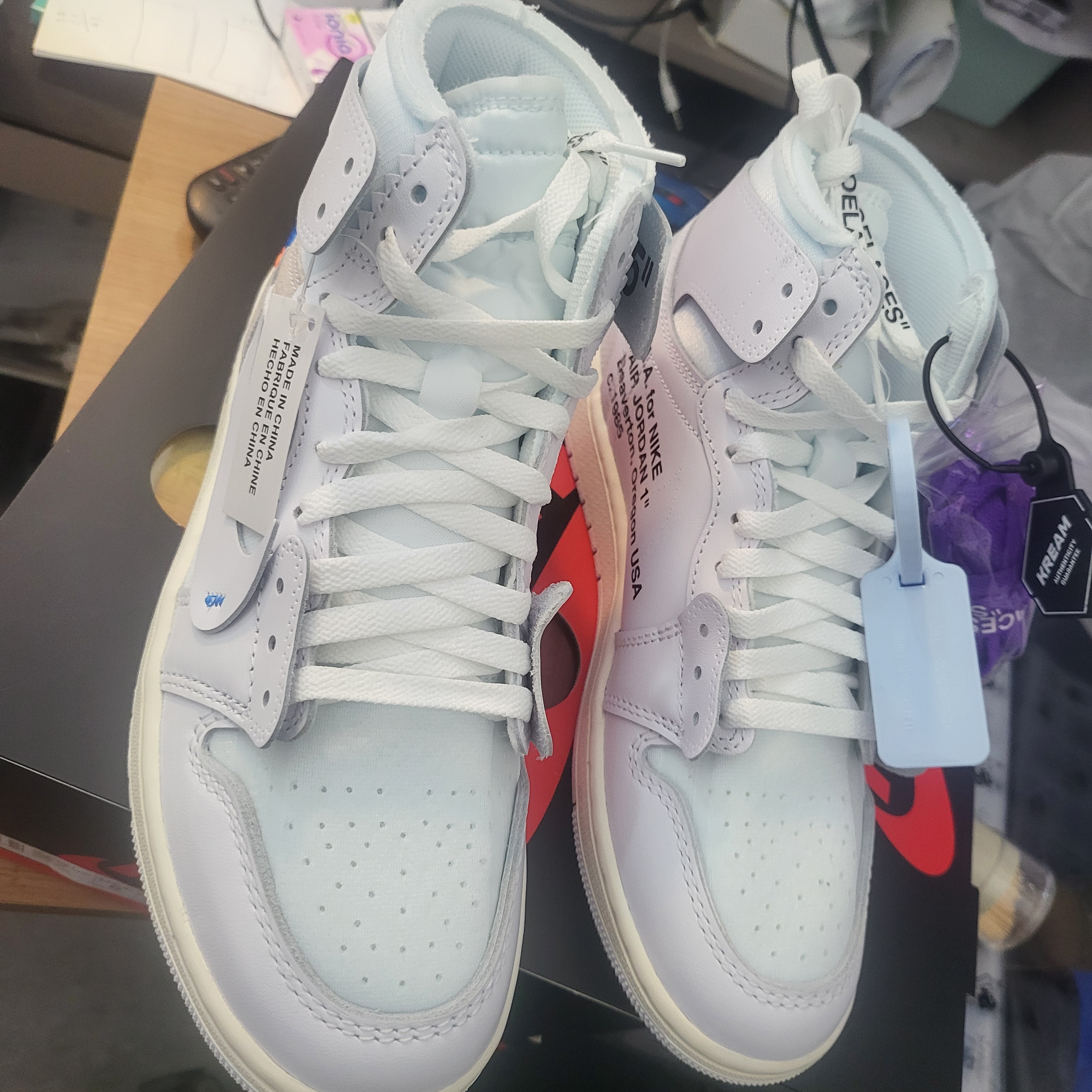 Jordan 1 x Virgil Abloh Archive Retro High Alaska White 착용 스타일 - 2