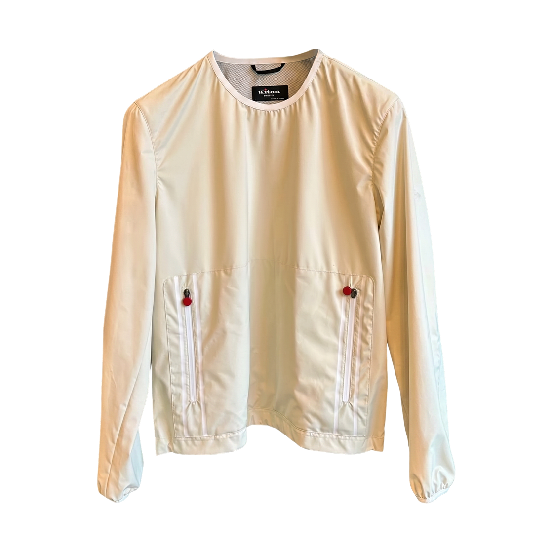 키톤 로고 자수 윈드브레이커 스웨트셔츠 베이지(Kiton Logo Embroidered Windbreaker Sweatshirt Beige) - 1