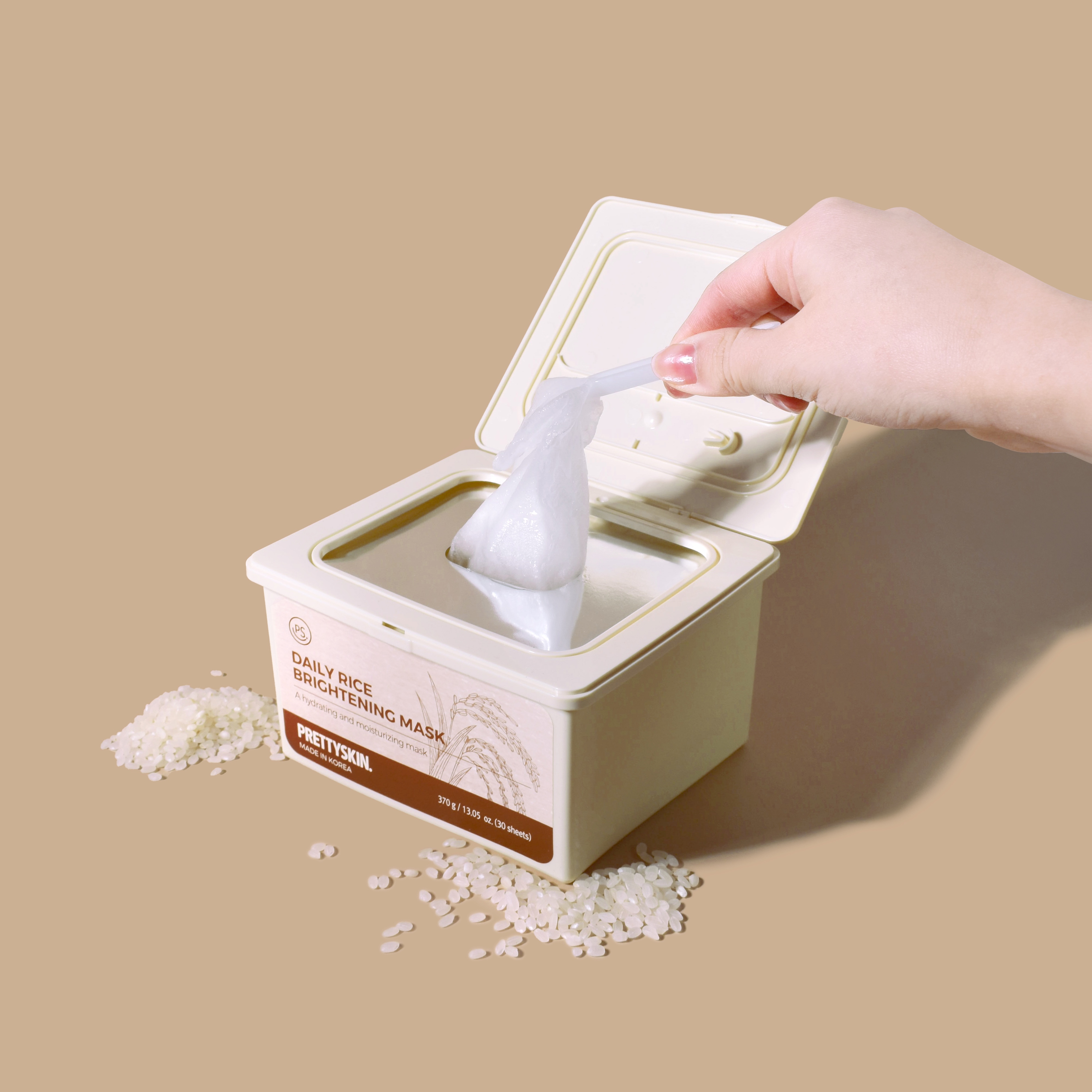 PRETTYSKIN DAILY RICE BRIGHTENING MASK 착용 스타일 - 2