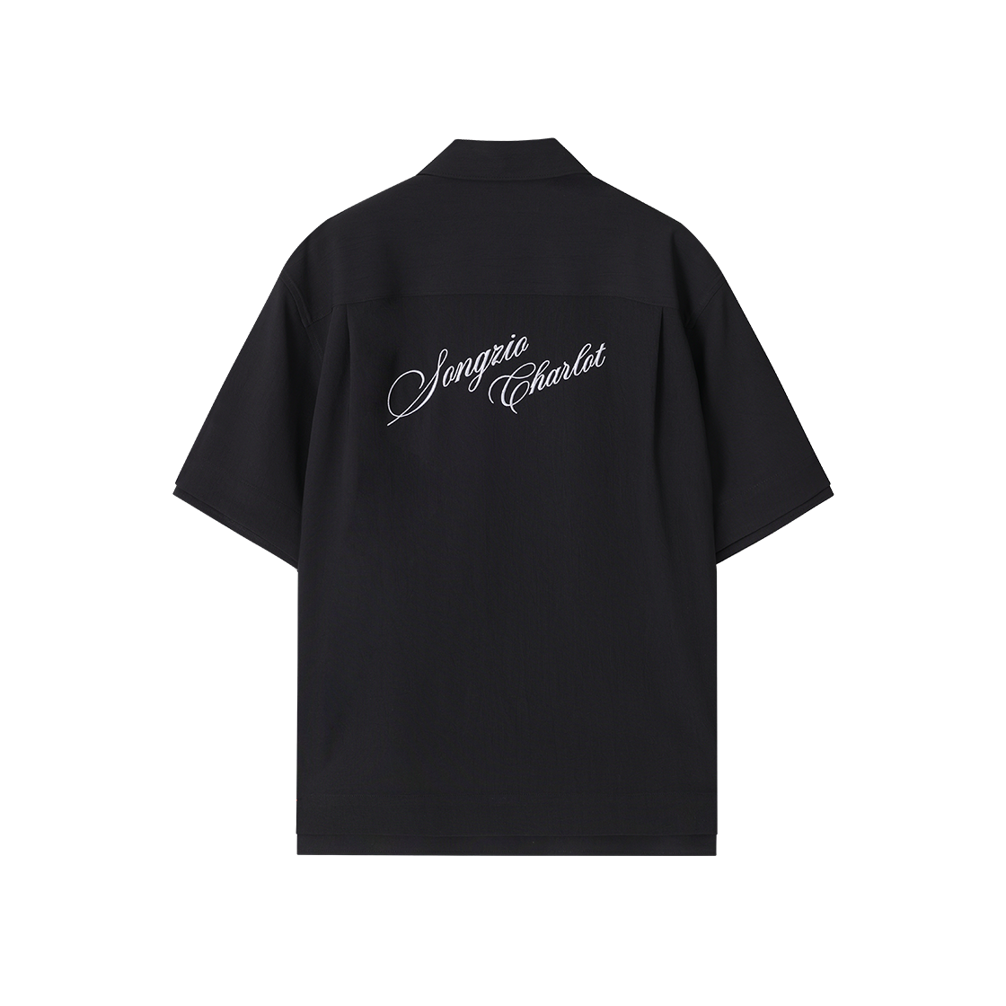 송지오 컬렉션 샤를로 오픈 카라 하프 셔츠 블랙(SONGZIO COLLECTION Charlot Open Collar Half Shirt Black) - 2