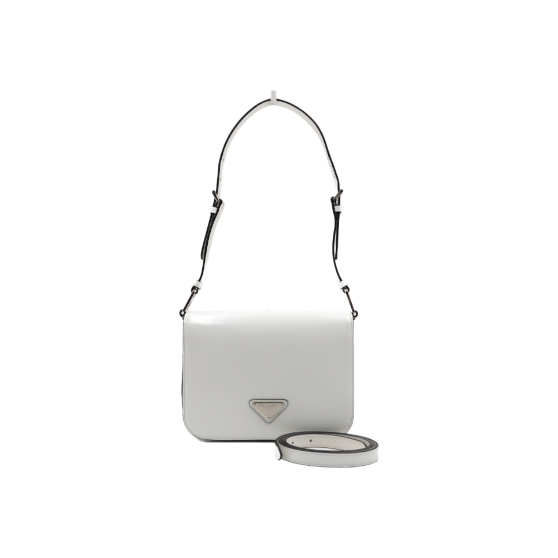 프라다 1BD308 화이트 브러시드 숄더백 겸 크로스백aa63828(Prada 1BD308 White Brushed Leather Shoulder & Crossbody Bag)