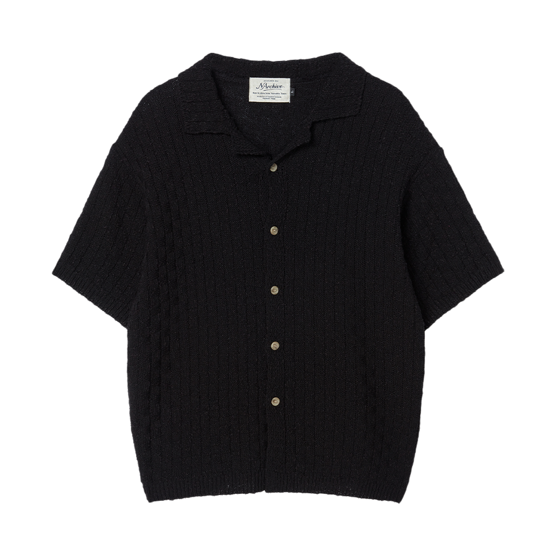 엔 아카이브 위빙 텍스처 니트 가디건 블랙(N ARCHIVE Weaving Texture Knit Cadigan Black)