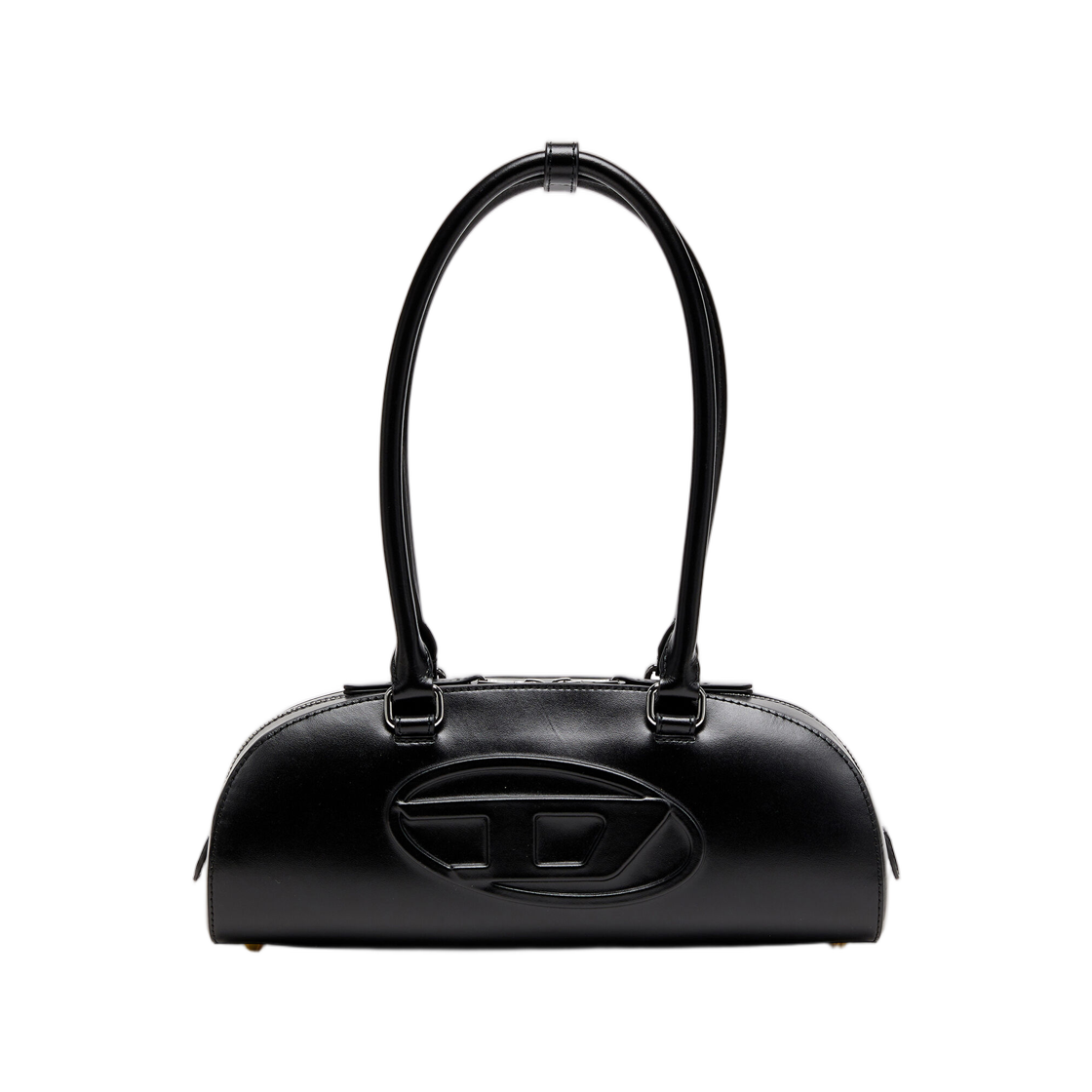 디젤 1DR 돔 이롱게이트 볼링백 레더 블랙(Diesel 1DR Dome Elongated Bowling Bag In Leather Black)