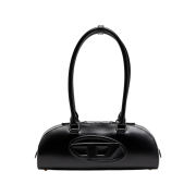 Diesel 1DR Dome Elongated Bowling Bag In Leather Black