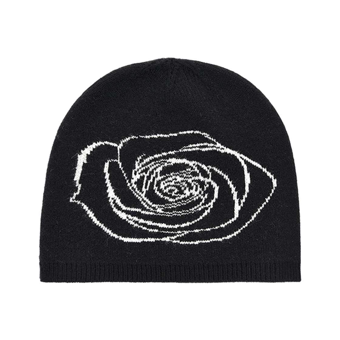 닉앤니콜 로즈 자카드 비니 블랙 화이트(NICK&NICOLE Rose Jaquard Beanie Black White) - 1