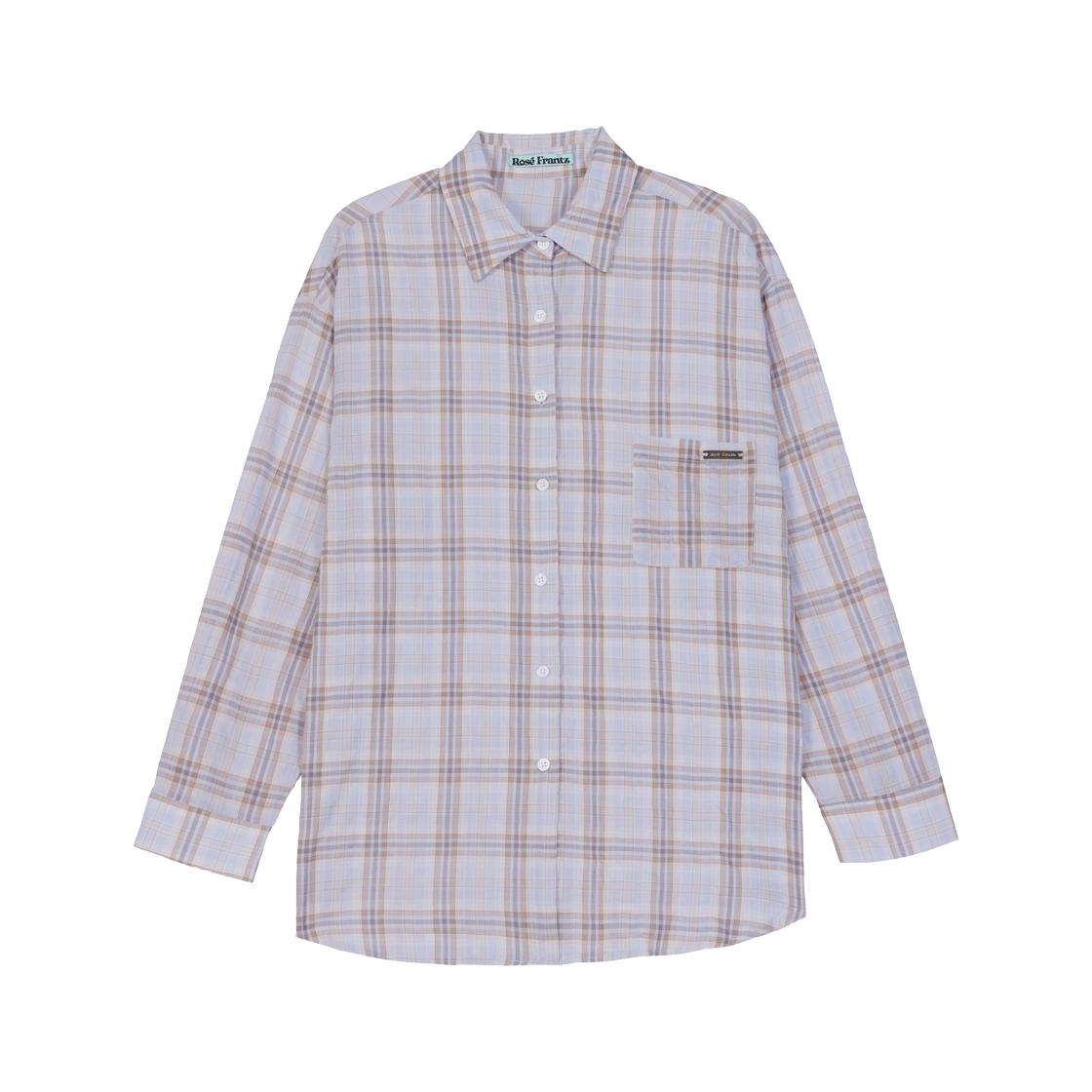 RS26CBL103SBL Rosefrantz See-through Check Overfit Shirt [Sky Blue]
