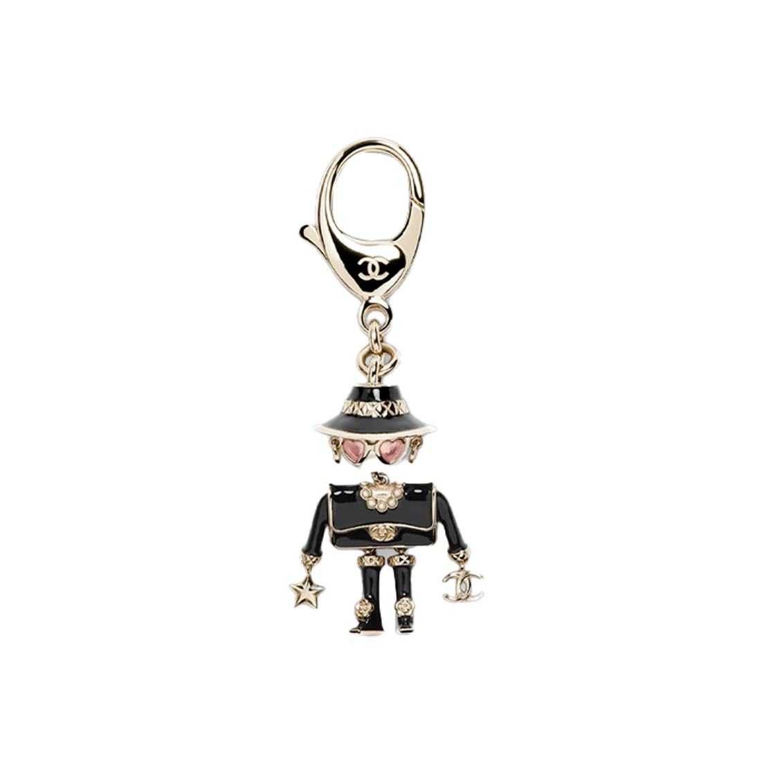 샤넬 25B 메탈 레진 글래스 블랙 키링 ABG014(Chanel 25B Metal Resin Glass Black Keyring ABG014) - 1