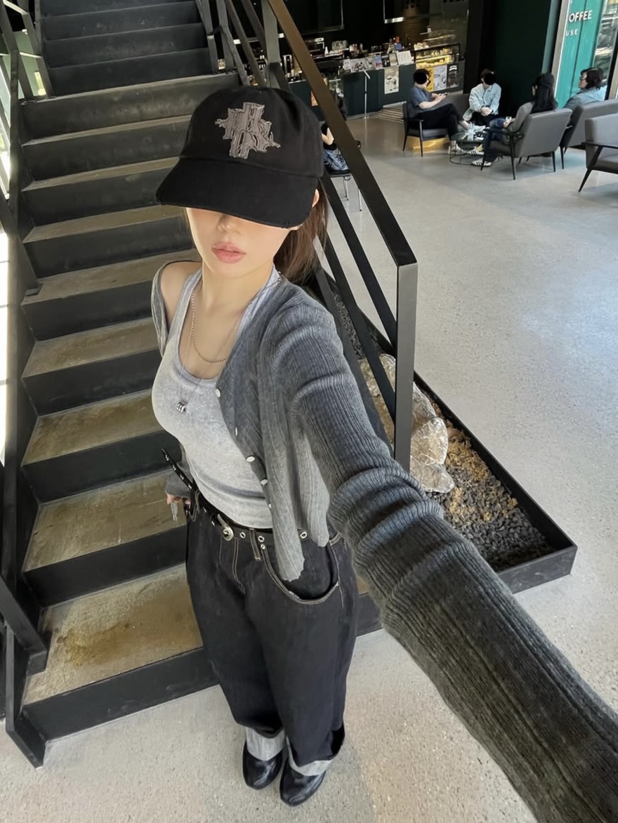 PHOS333 Phos Applique Ball Cap 착용 스타일 - 2