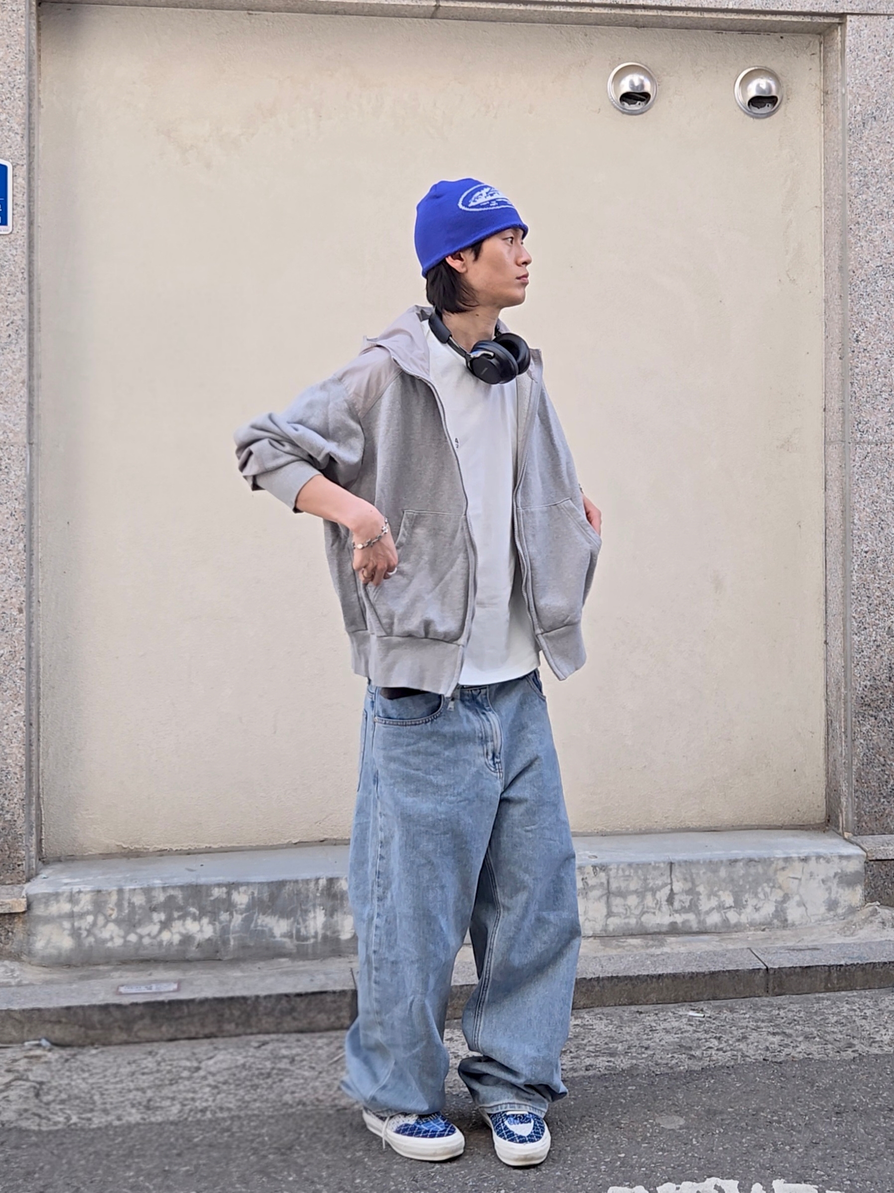 Stussy Royal Suit Dress Belt Black, Vans x FDMTL OTW Half Cab Reissue 33 EK Blue 착용 스타일 - 4