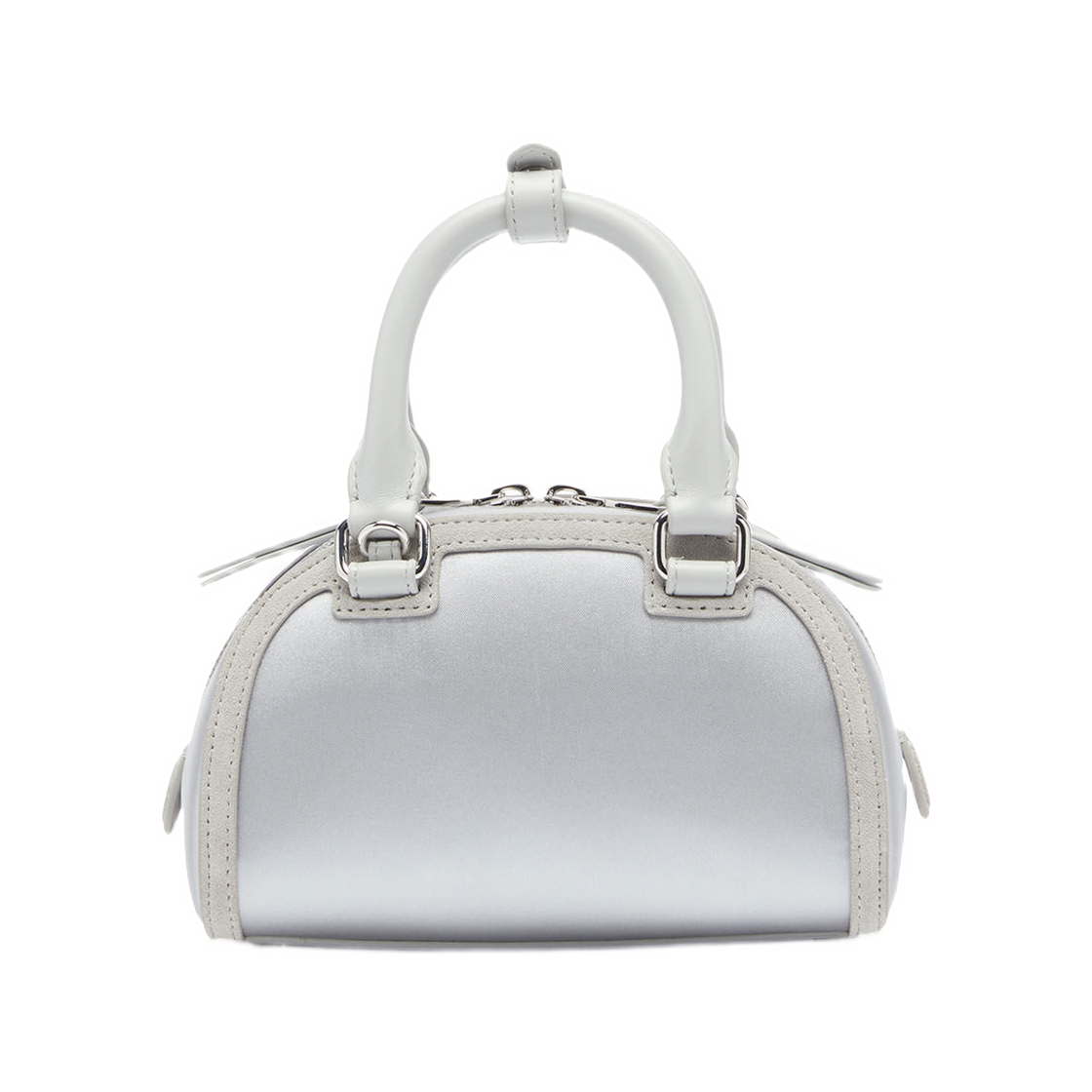 디젤 1DR 돔 미니 볼링백 사틴 앤 스웨이드 실버(Diesel 1DR Dome Mini Bowling Bag In Satin And Suede Silver) - 2