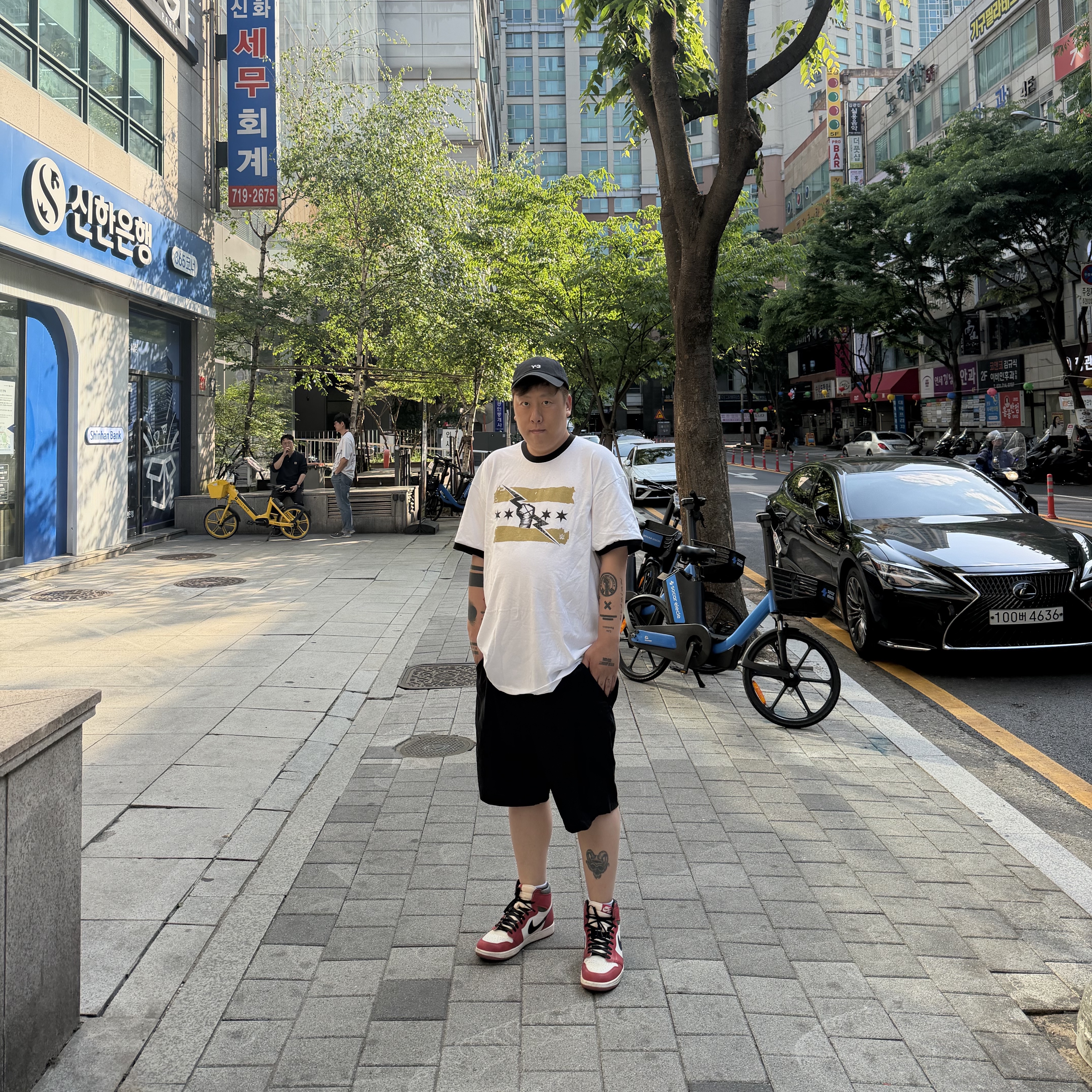 Y-3 Dad Cap Black 착용 스타일