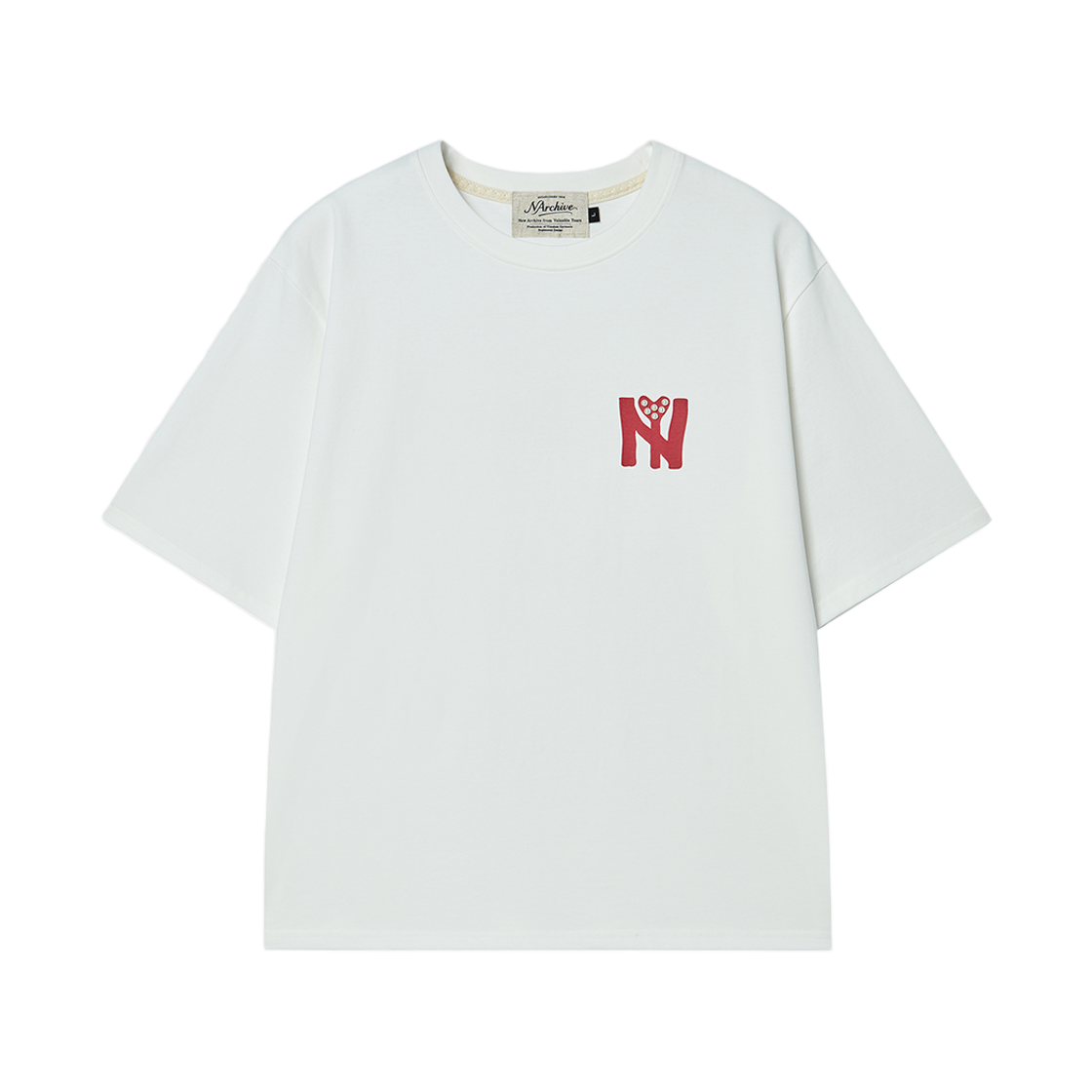 엔 아카이브 뉴욕 펄 로고 하프 티셔츠 화이트(N ARCHIVE New York Pearl Logo 1/2 T Shirts Gray)