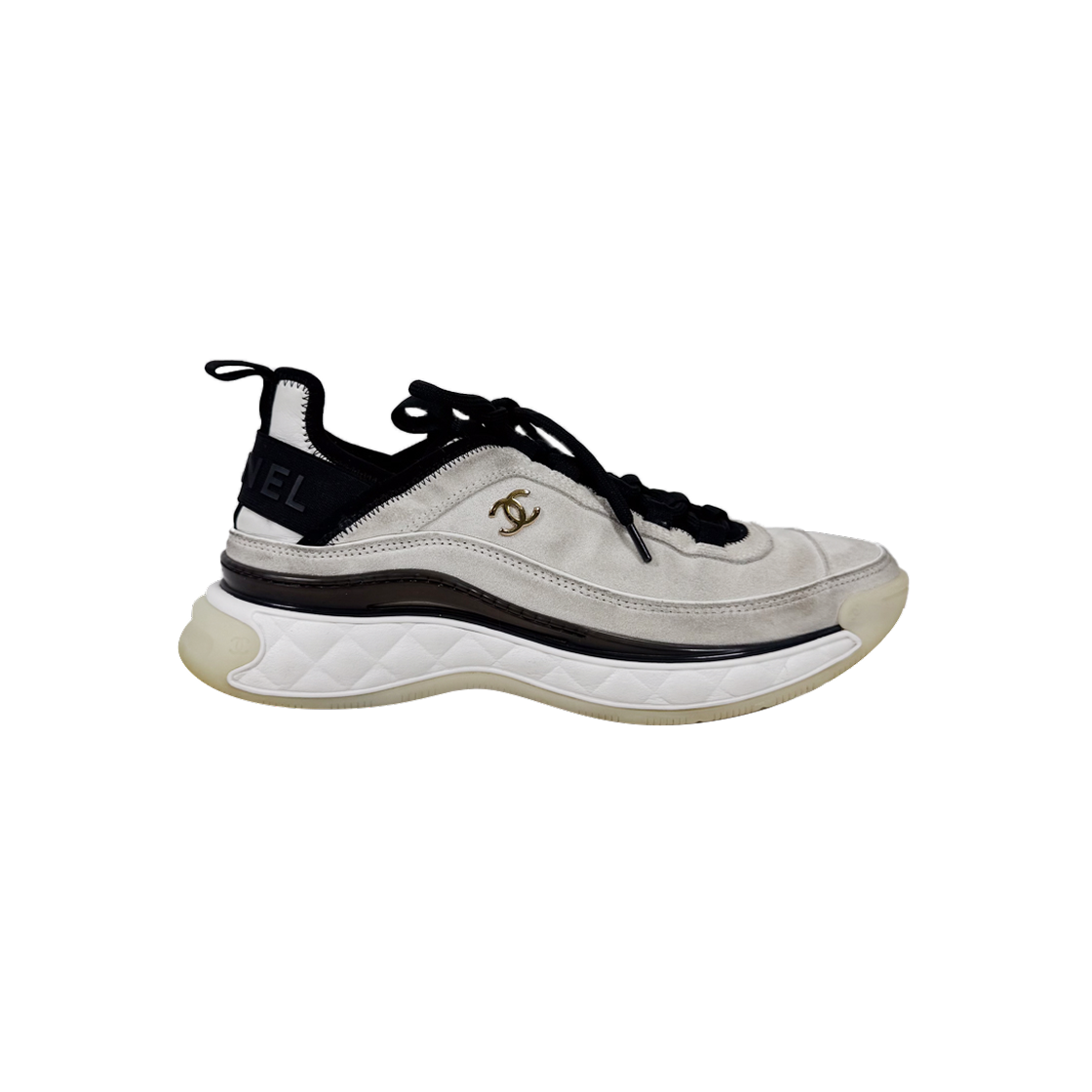 샤넬 믹스드파이버 금장 스웨이드 스니커즈 화이트 G45331(Chanel Mixed Fiber Gold-Tone Suede Sneakers White G45331) - 1