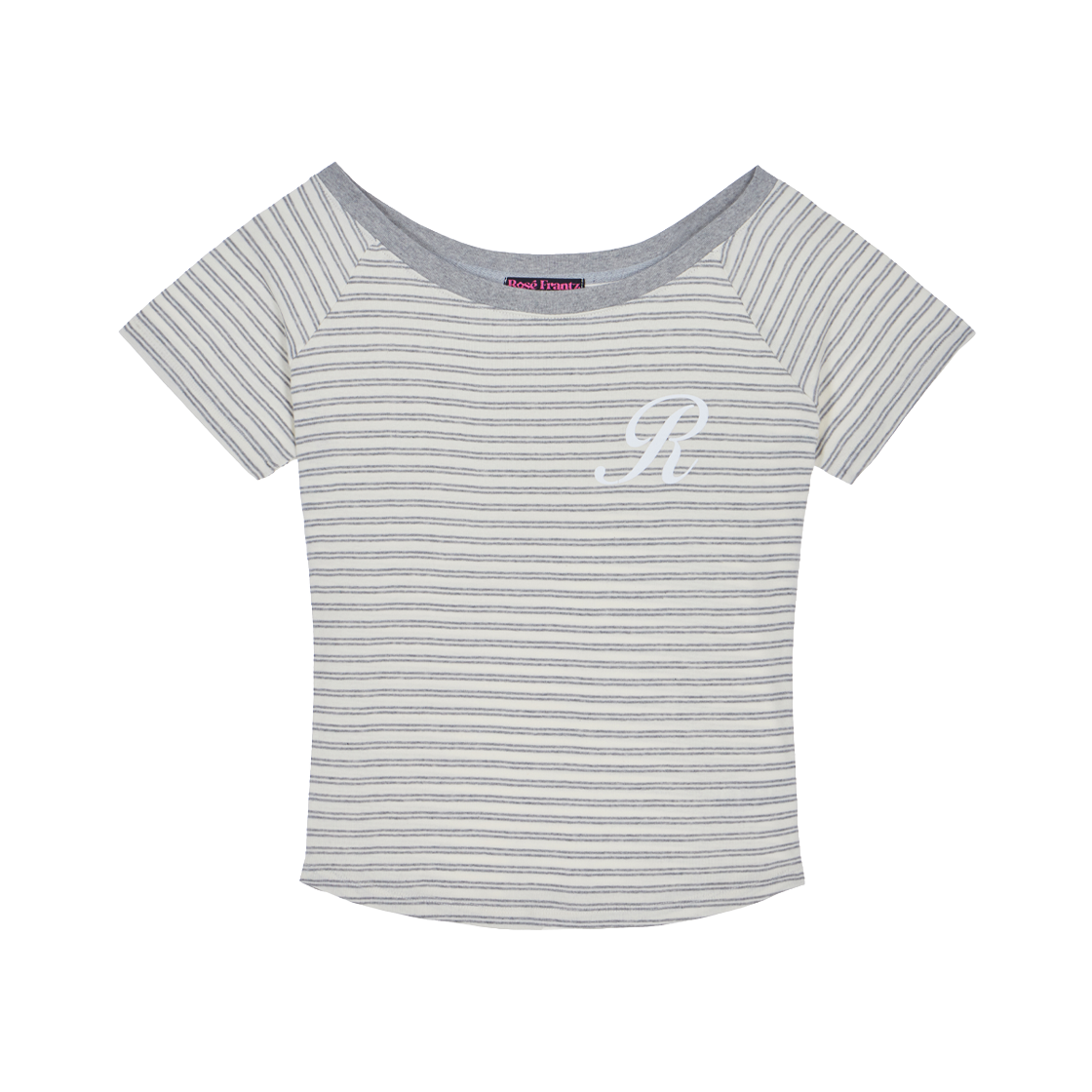 로제프란츠스트라이프 원숄더 티셔츠 그레이(Rosefrantz Stripe One-shoulder T-shirt [Gray]) - 1
