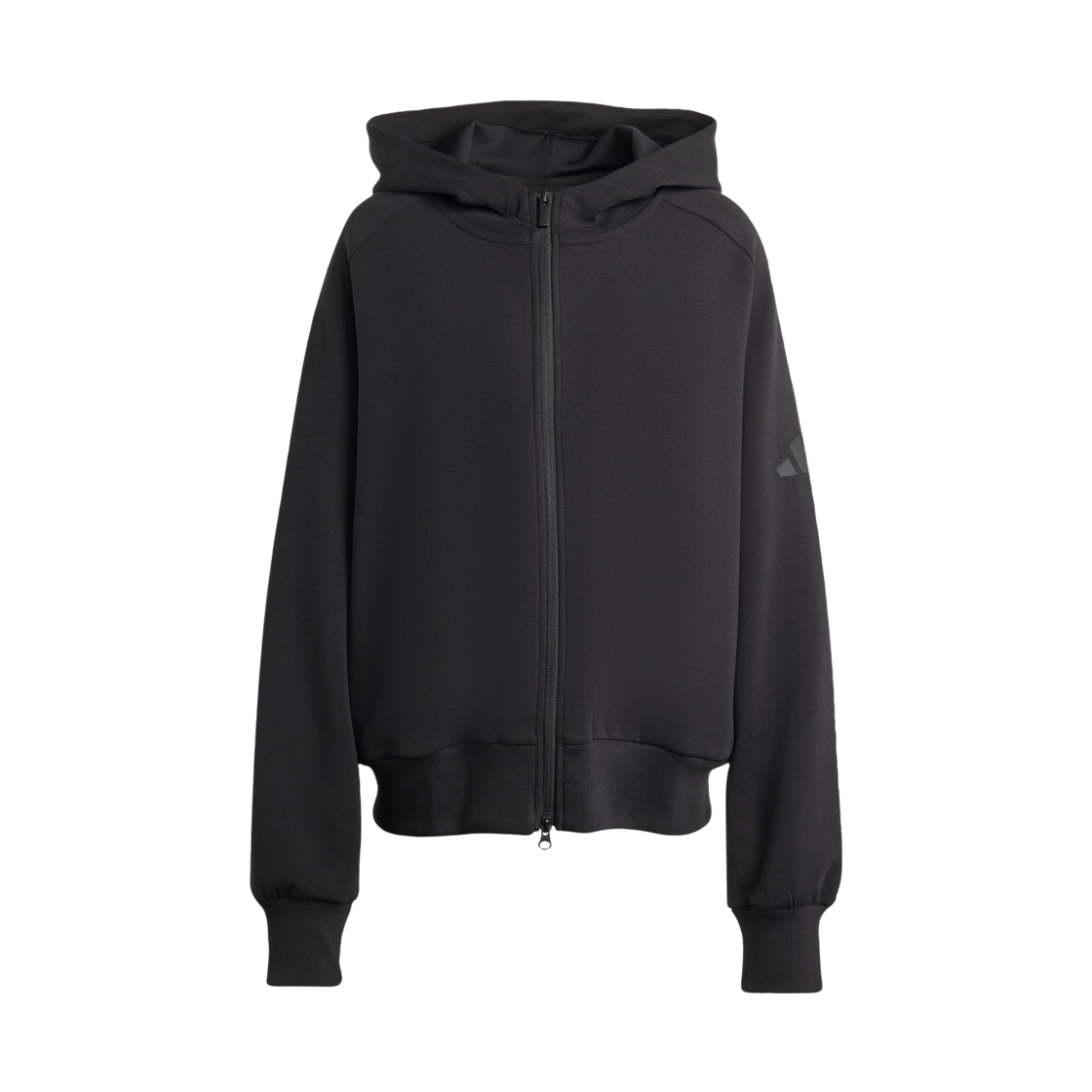 KE9147 (W) Adidas Soft Lux Full-Zip Hoodie Black - KR Sizing