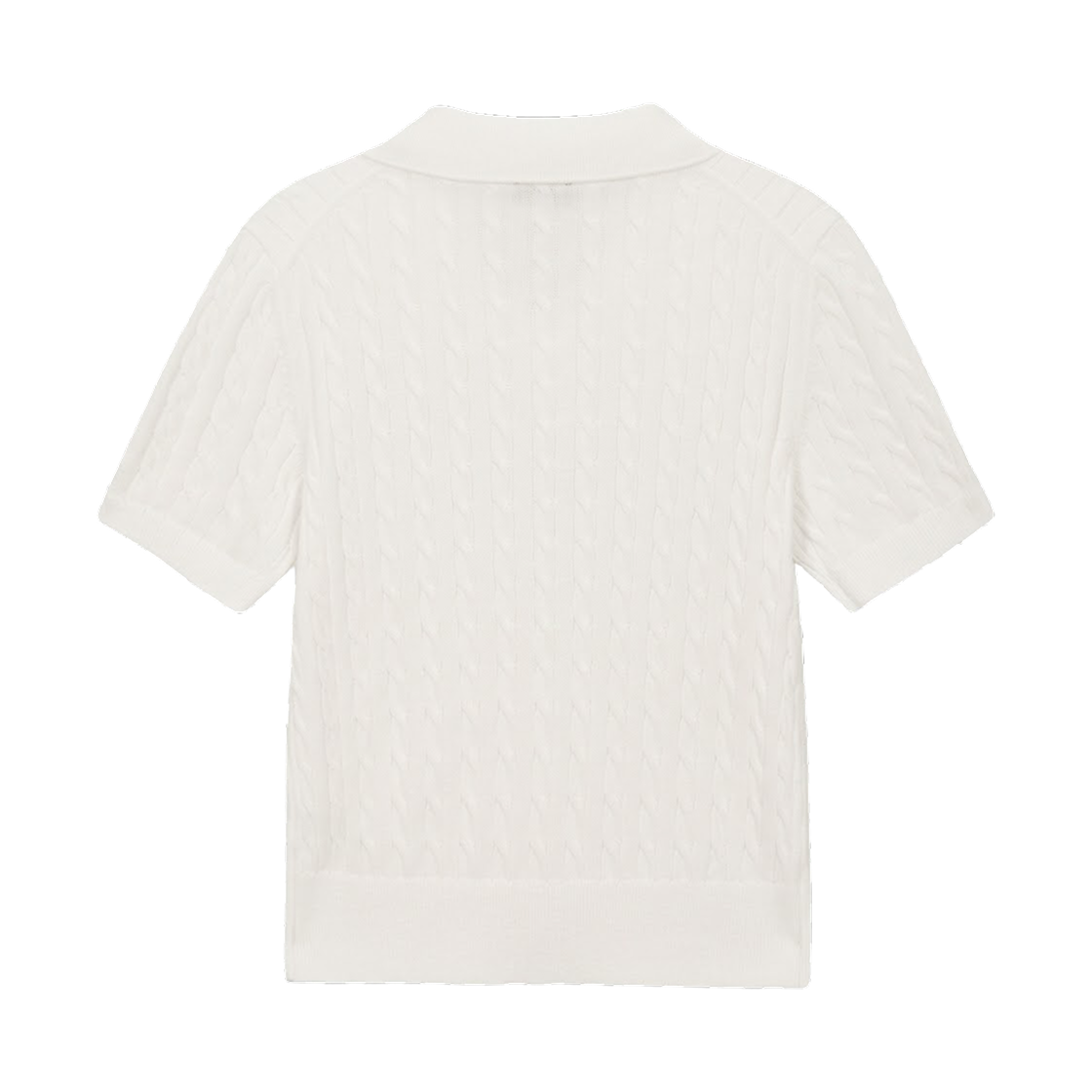 (W) 노스페이스 케이블 숏슬리브 폴로 스웨터 아이보리 - 26SS((W) The North Face Cable S/S Polo Sweater Ivory - 26SS) - 2