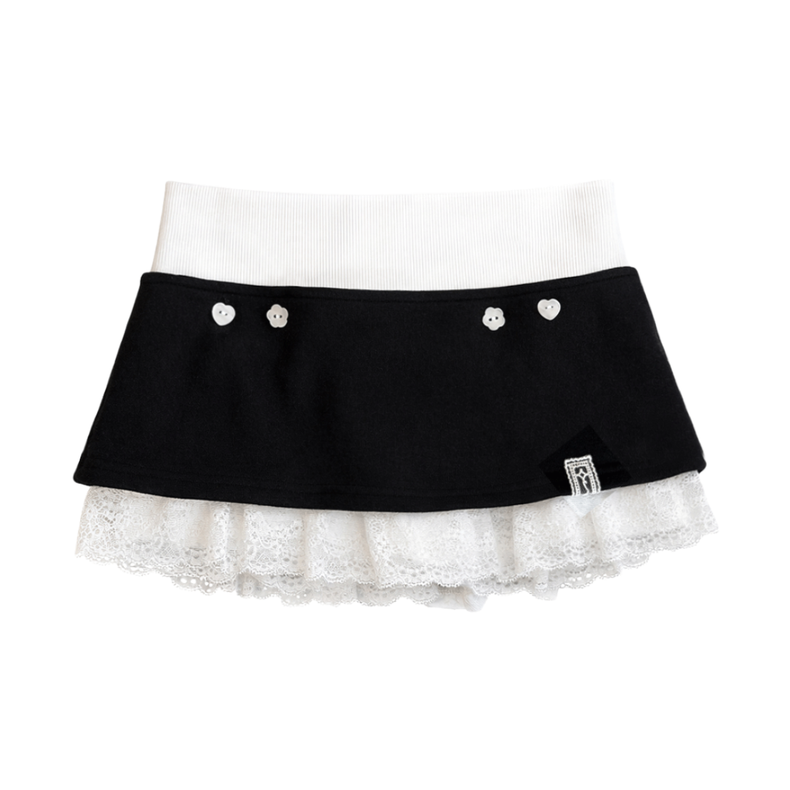 준수이 엔티티 01-02 투웨이 레이스 스코트 블랙(JUNSUI ENT 01-02 2Way Lace Skort Black)