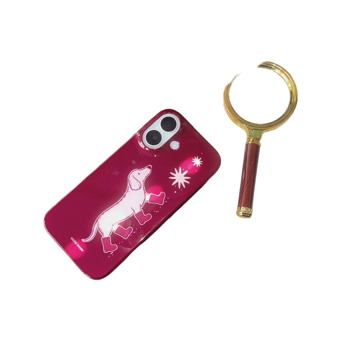 비비블 하우스 닥스훈트 폰케이스 버건디(BIBIBL HOUSE Dachshund Phone Case burgundy) - 3
