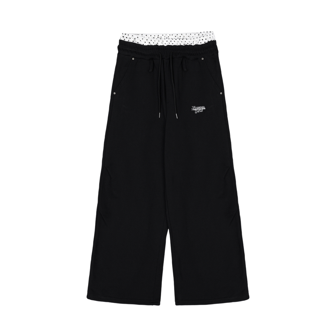 닉앤니콜 영거송 도트 멜팅 버터플라이 스웨트 팬츠 블랙(NICK&NICOLE × YOUNGER SONG Dot Melting Butterfly Sweat Pants Black)