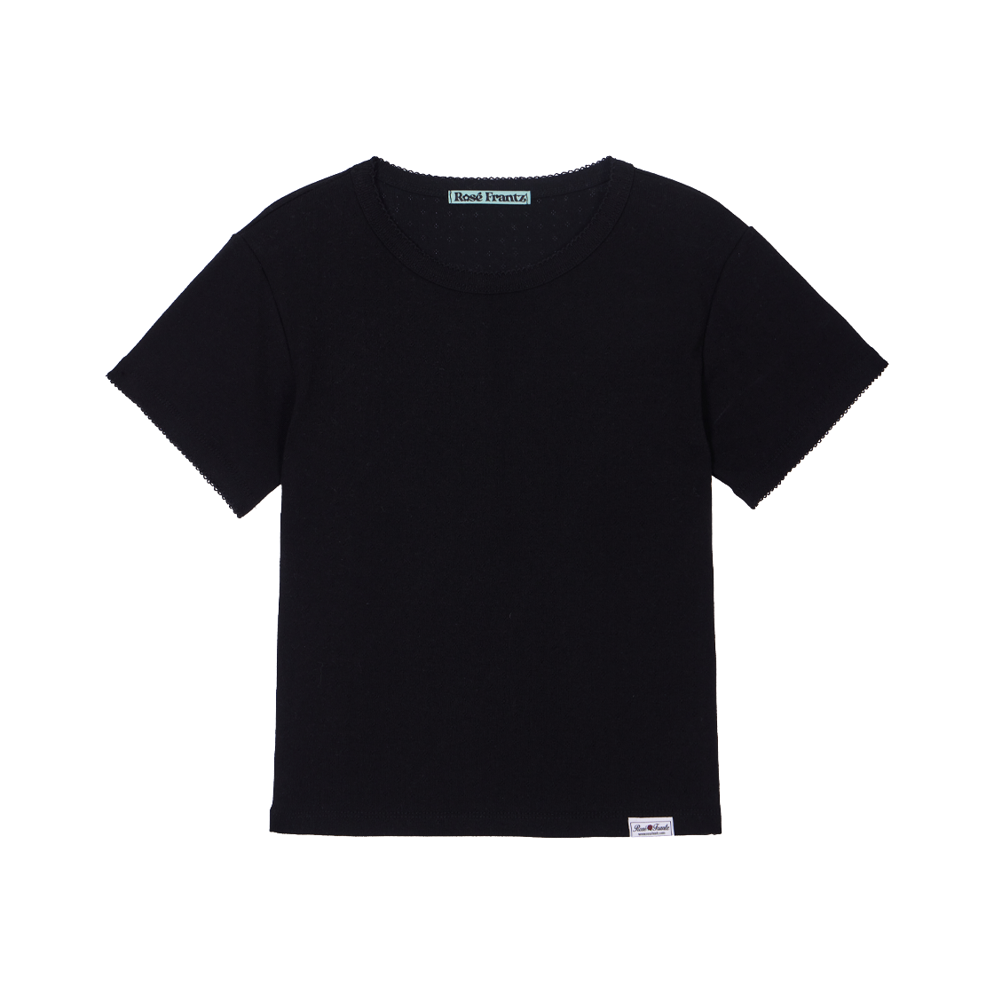 RS26UTS111BLK Rosefrantz Soft Punching Lace T-shirt [Black]