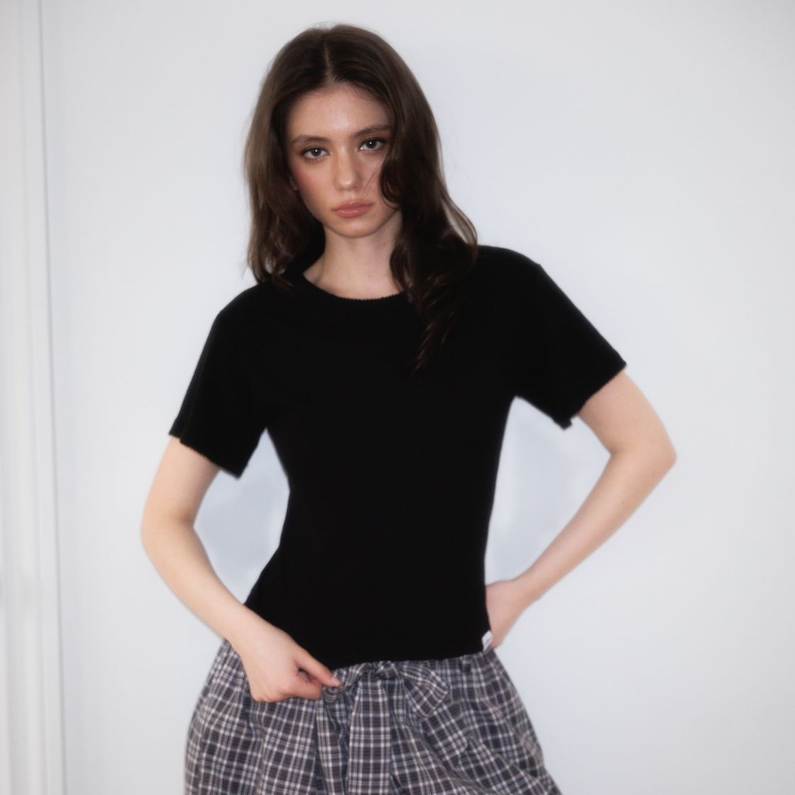 로제프란츠소프트 펀칭 레이스 티셔츠 블랙(Rosefrantz Soft Punching Lace T-shirt [Black]) - 5