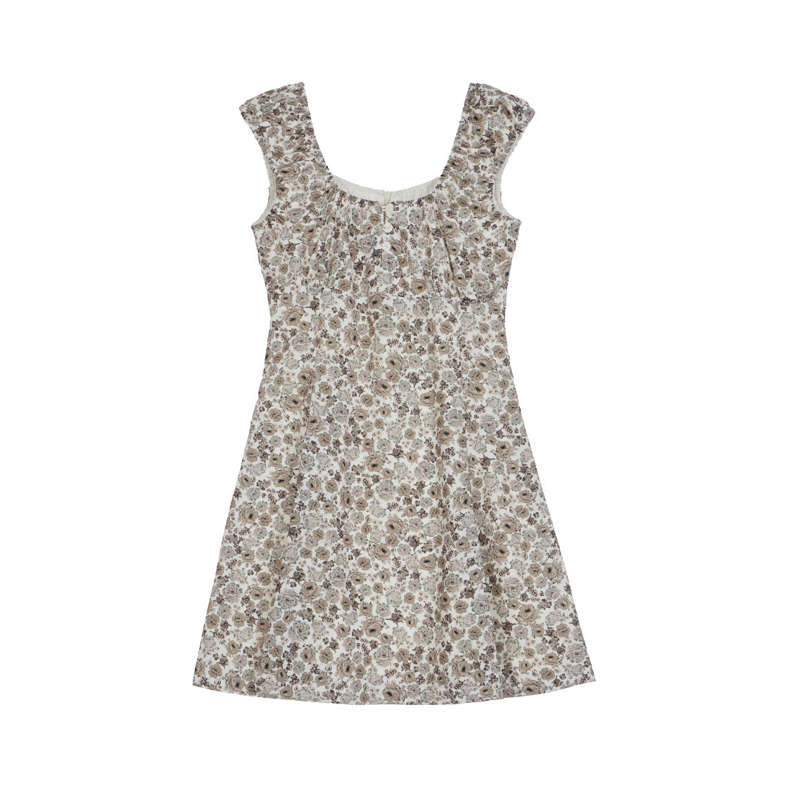 RS26UOP110IVR Rosefrantz Vintage Flower Shirring Dress [Ivory]