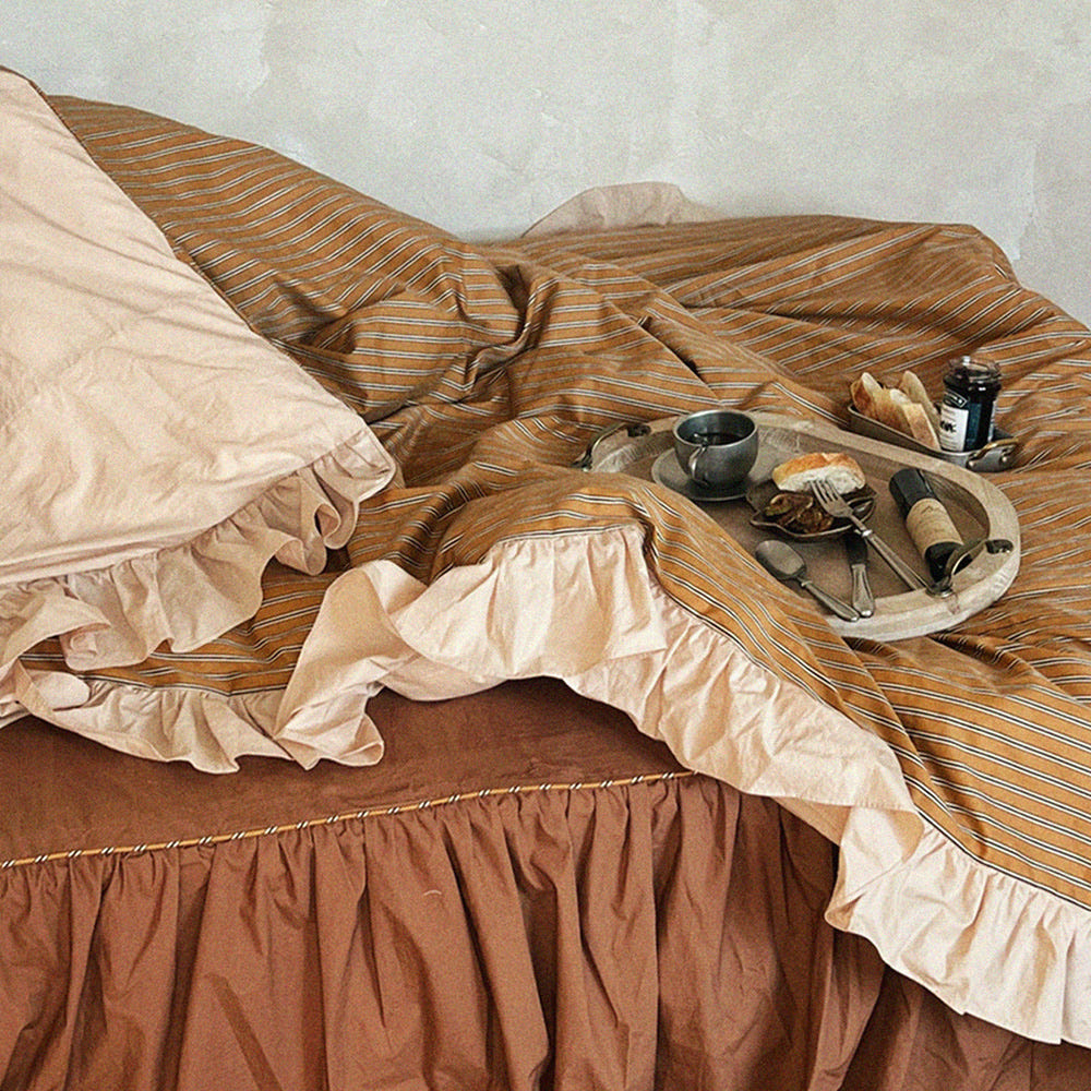 무성화 마롱 브런치 60수 순면 바이오워싱 프릴 이불커버 SS(160x210cm)(MUSEONGHWA Marong Brunch 60 Pure Cotton BioWashing Frill Blanket Cover SS(160x210cm)) - 6