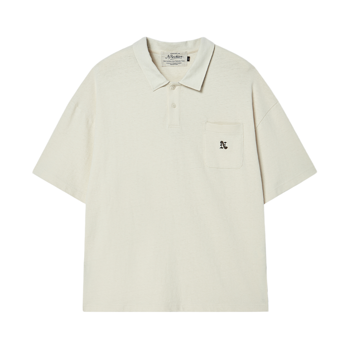 엔 아카이브 반다나 패치 디테일 피케 티셔츠 아이보리(N ARCHIVE Bandana Patch Detail Pk T Shirts Ivory)