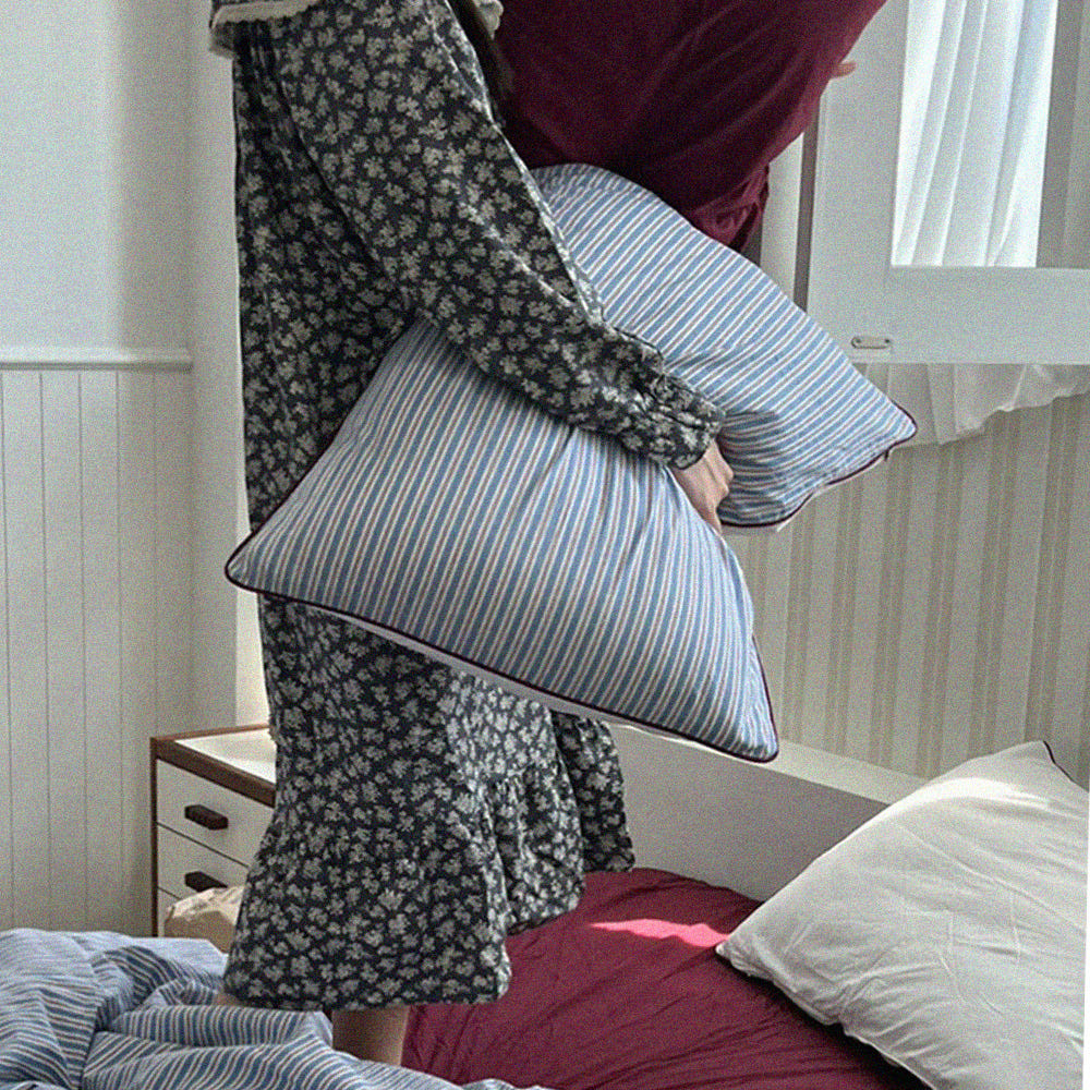 무성화 메르헨 스트라이프 60수 바이오워싱 순면 베개커버 40x60cm(MUSEONGHWA Merchen Stripe 60 BioWashing Pure Cotton Pillow Cover 40x60cm) - 2