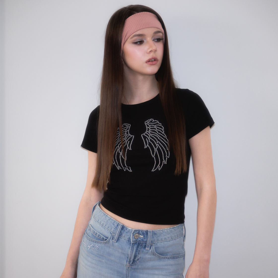 로제프란츠스파클 엔젤 윙 티셔츠 블랙(Rosefrantz Sparkle Angel Wing T-shirt [Black]) - 3
