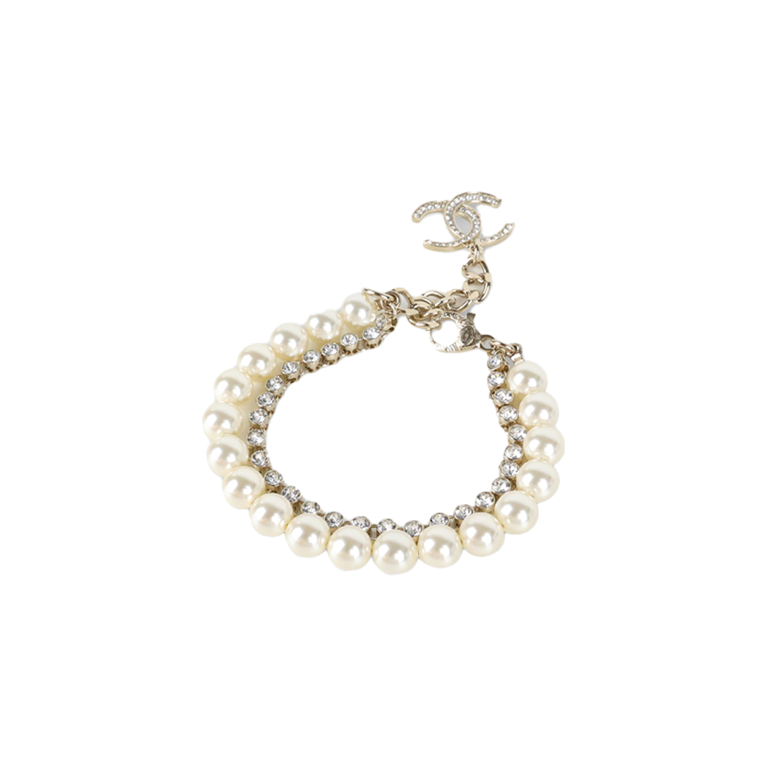 ITVF2K7NL9OJ Chanel 22V Pearl & Cubic Bracelet