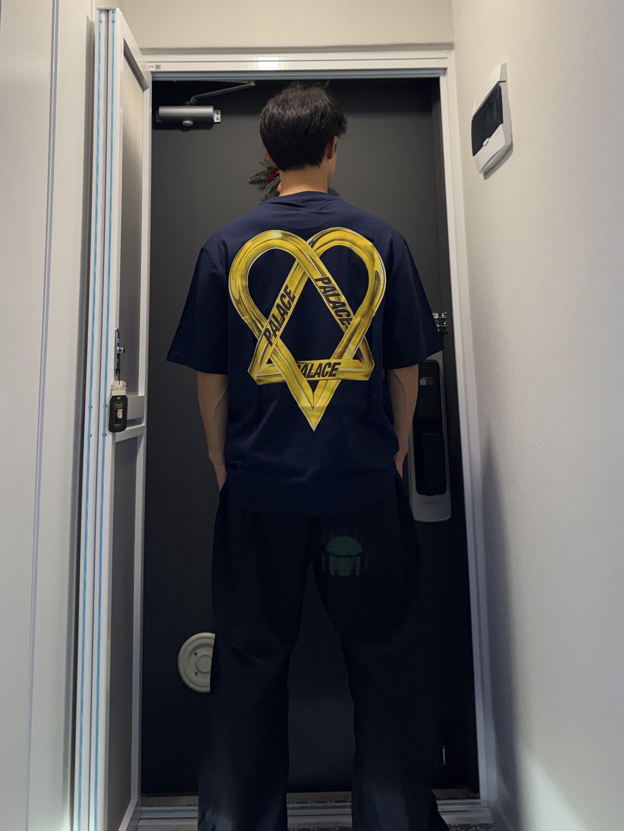 Palace x HIM Gram T-Shirt Navy - 25FW 착용 스타일