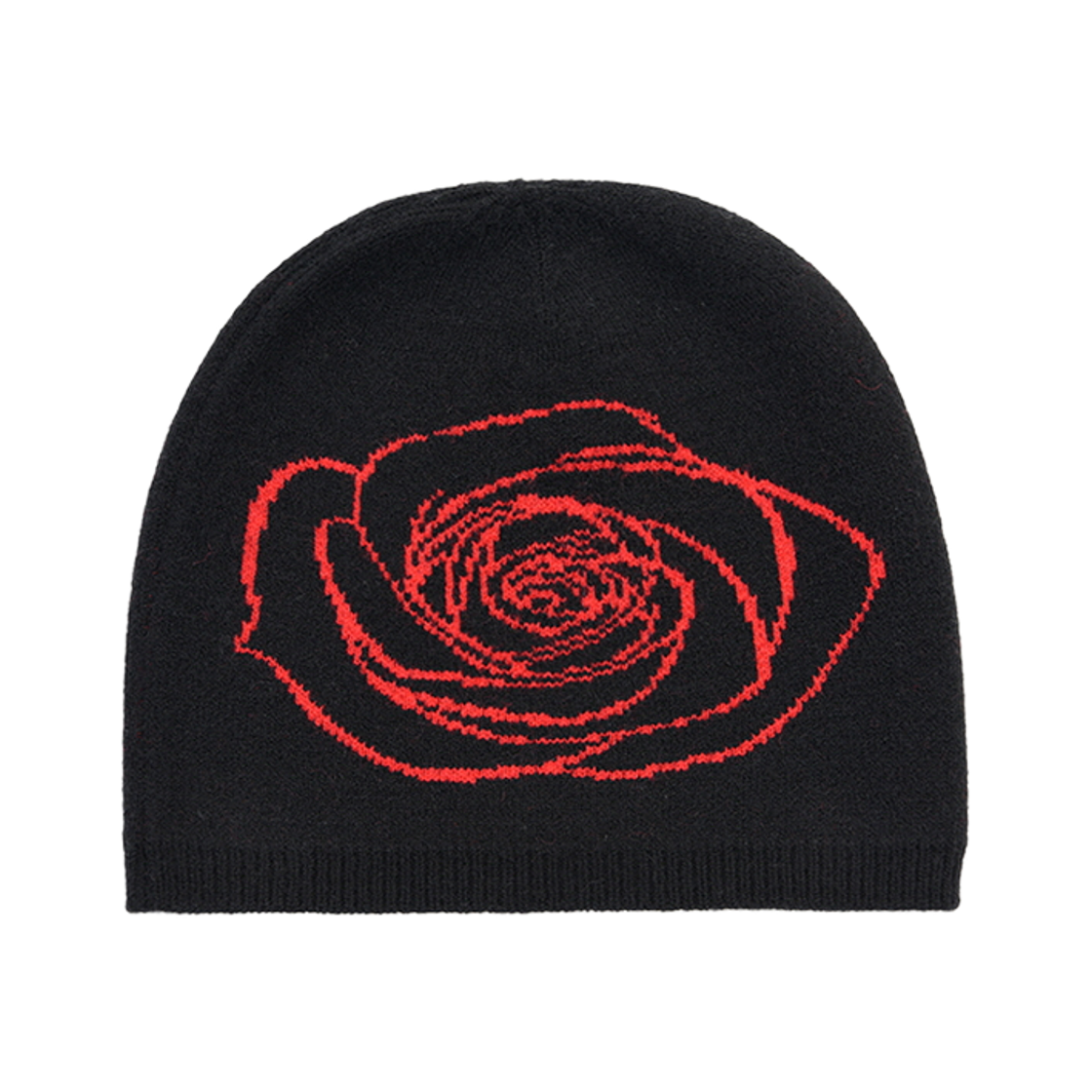 닉앤니콜 로즈 자카드 비니 블랙 레드(NICK&NICOLE Rose Jaquard Beanie Black Red) - 1