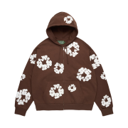 Denim Tears Cotton Wreath Zip Hoodie Dark Brown