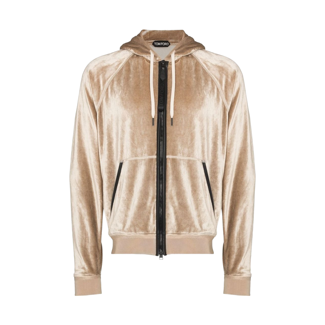 톰포드 벨루어 후드 집업 골드(Tom Ford Velour Hooded Zip-Up Gold)