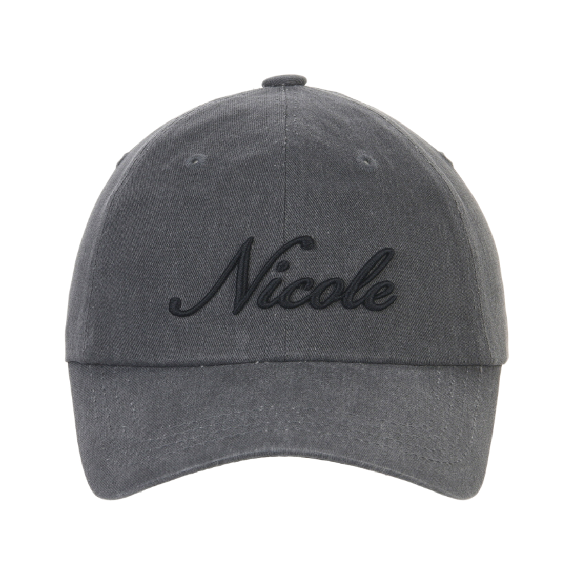 N_SS NICK&NICOLE Nicole Lettering Ball Cap Denim Charcoal