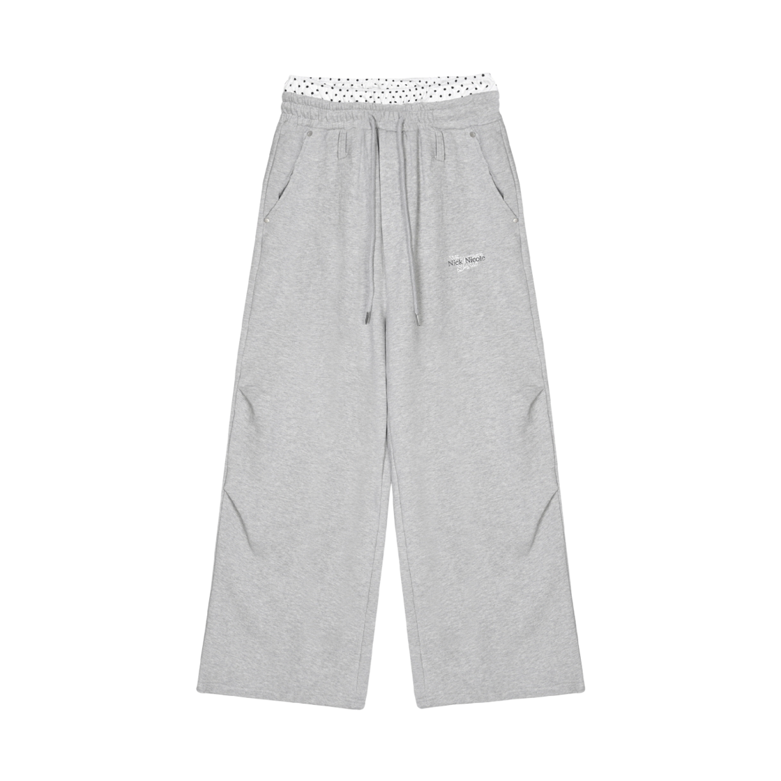 닉앤니콜 영거송 도트 멜팅 버터플라이 스웨트 팬츠 그레이(NICK&NICOLE × YOUNGER SONG Dot Melting Butterfly Sweat Pants Gray)