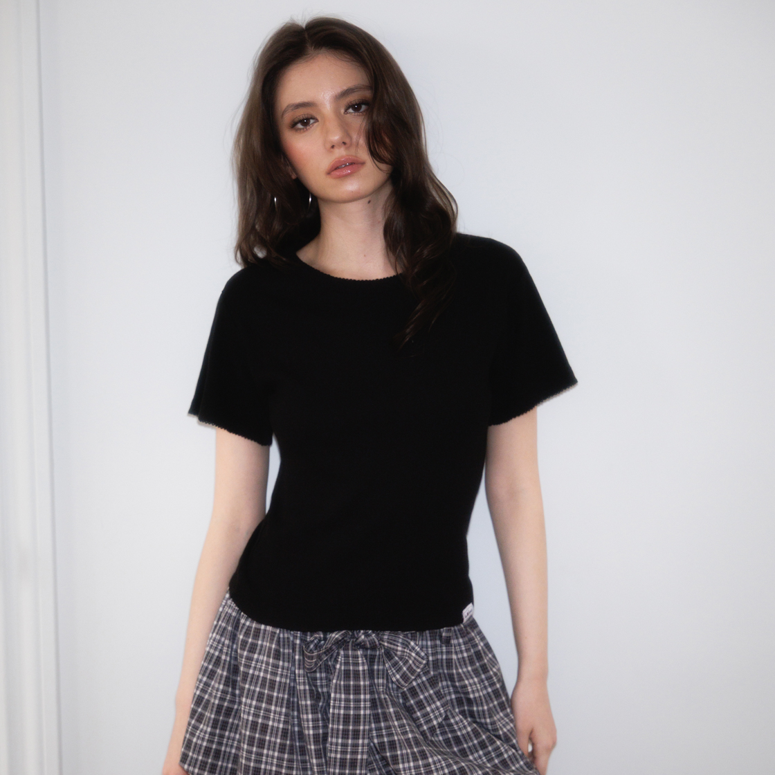 로제프란츠소프트 펀칭 레이스 티셔츠 블랙(Rosefrantz Soft Punching Lace T-shirt [Black]) - 6