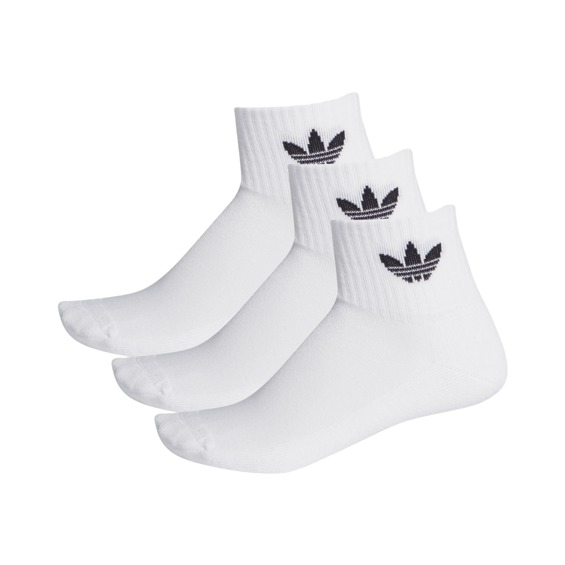 FT8529 Adidas Originals Mid Cut Crew Socks White Black (3 Pack)