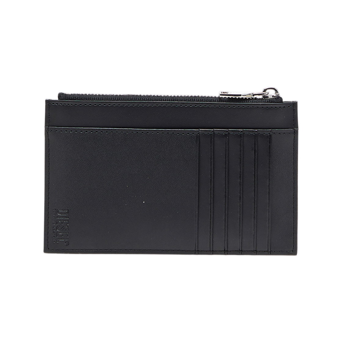 디젤 레더 카드 홀더 집 포켓 블랙(Diesel Leather Card Holder with Zip Pocket Black) - 2