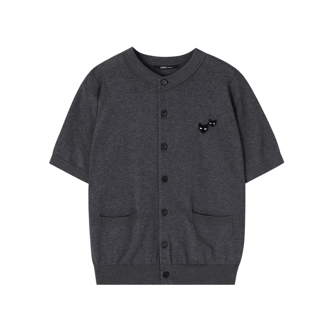 SI3KT885DG SONGZIO ZZERO Twin Panther Half Cardigan Dark Grey