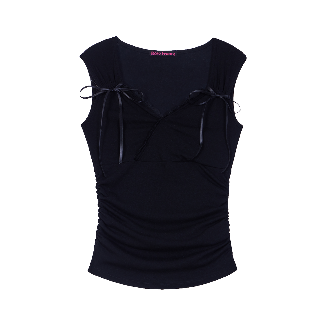 로제프란츠레이스 트리밍 리본 뮤즈 슬리브리스 블랙(Rosefrantz Lace-trim Ribbon Muse Sleeveless [Black]) - 1