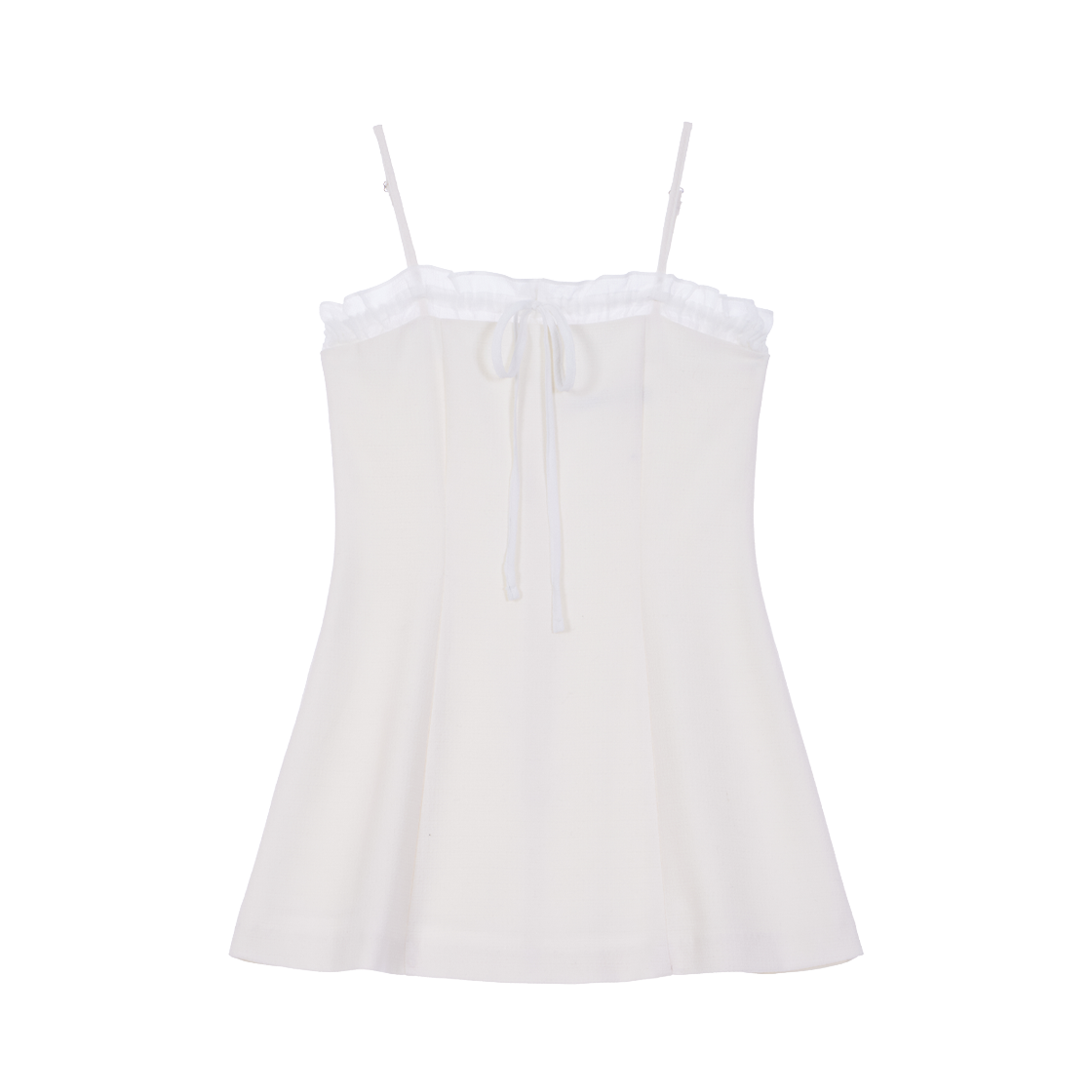 RS26UOP109CRM Rosefrantz Tweed Ribbon Tie Mini Dress [Cream]