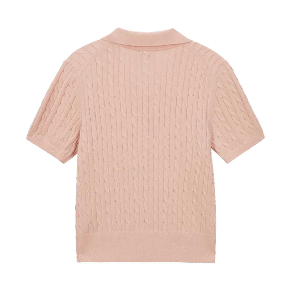 (W) 노스페이스 케이블 숏슬리브 폴로 스웨터 소프트 핑크 - 26SS((W) The North Face Cable S/S Polo Sweater Soft Pink - 26SS) - 2
