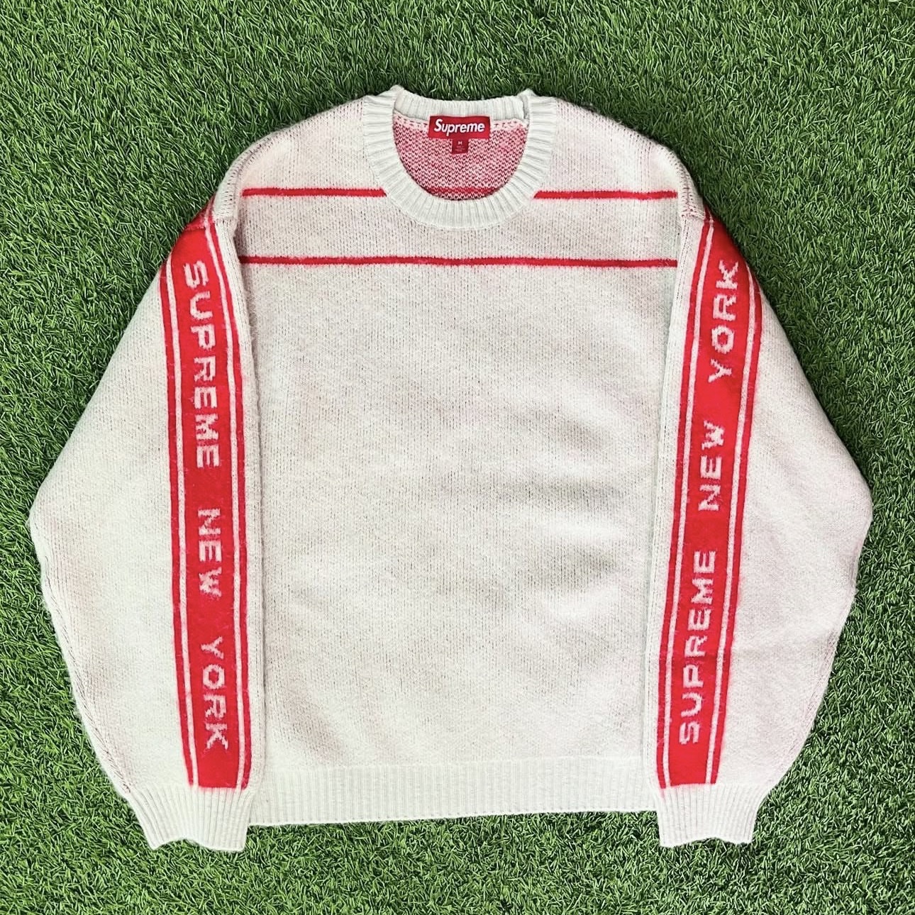 Supreme 24FW Back Stripe Sweater M Brown
