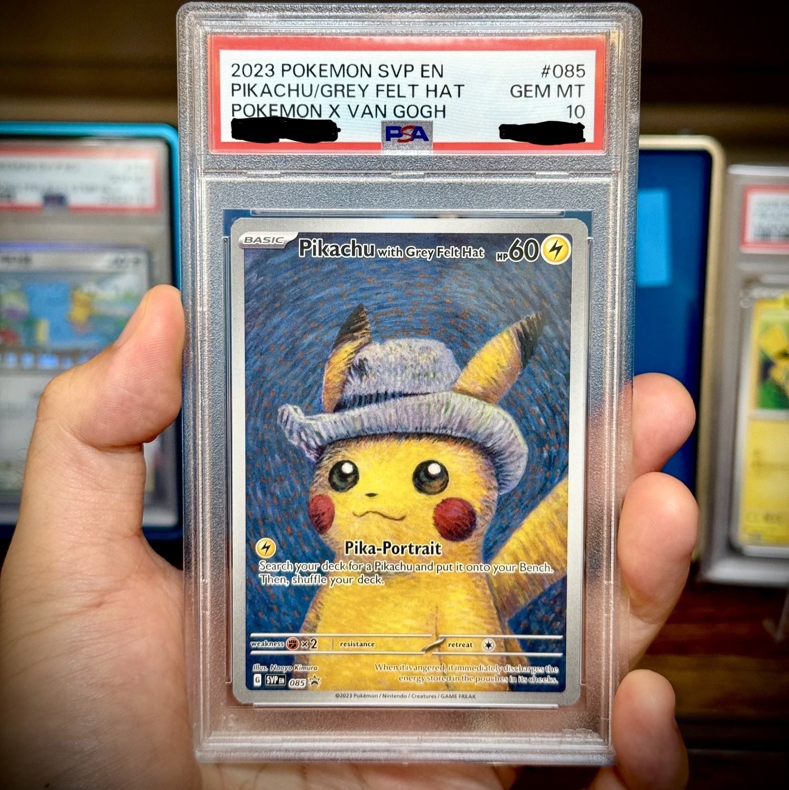 Pokemon TCG x Van Gogh Museum Pikachu with Grey Felt Hat P Scarlet & Violet Promos (English Ver.) 착용 스타일