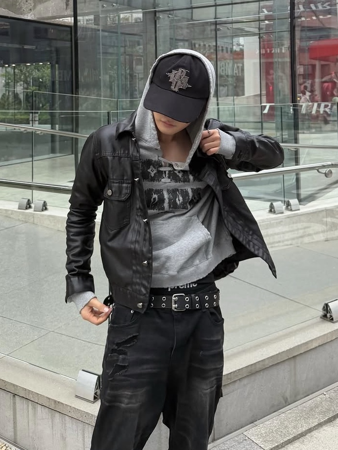 PHOS333 Phos Applique Ball Cap 착용 스타일 - 1